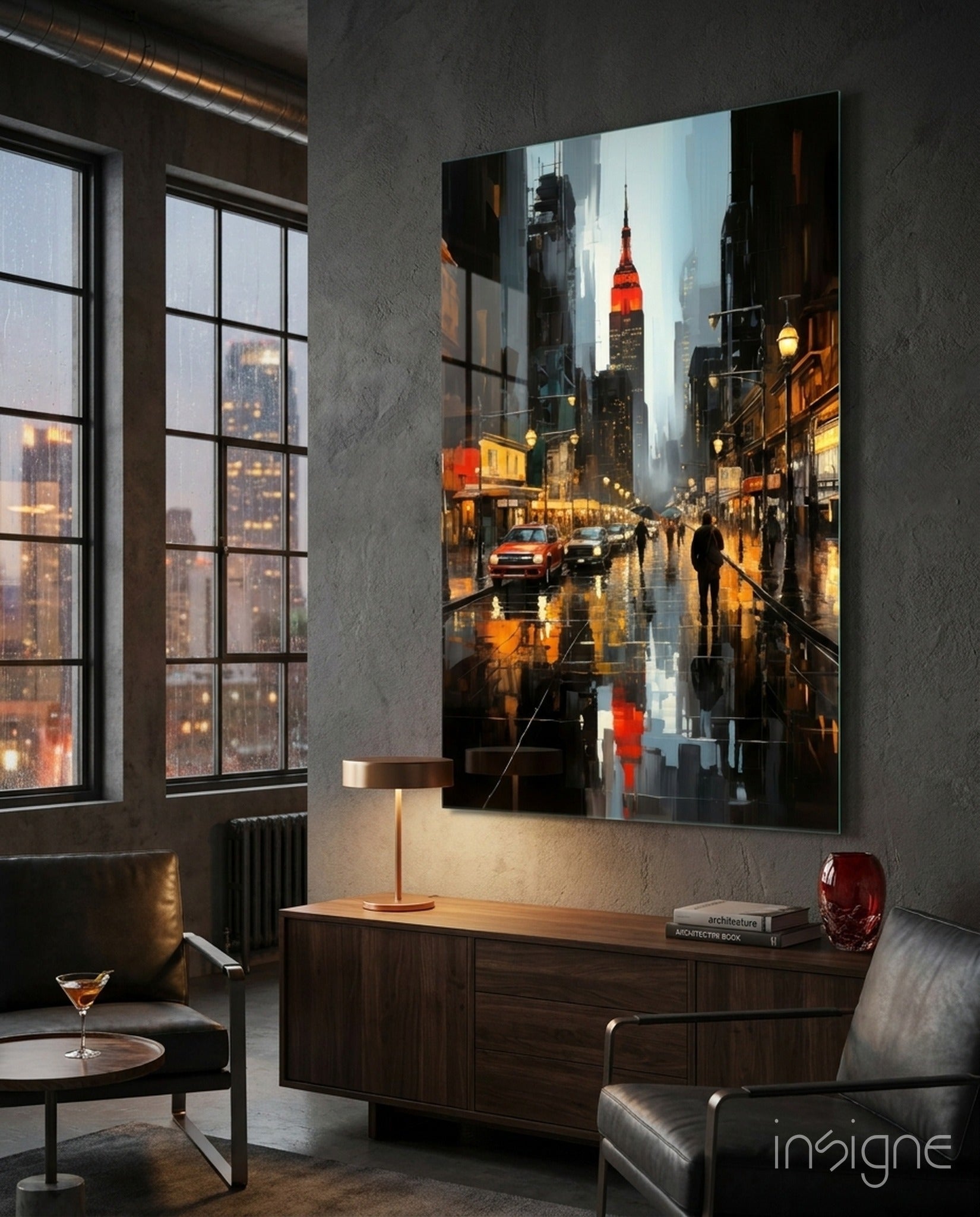 Arte de Pared de Cristal Noche en la Ciudad || Colección del Diseñador