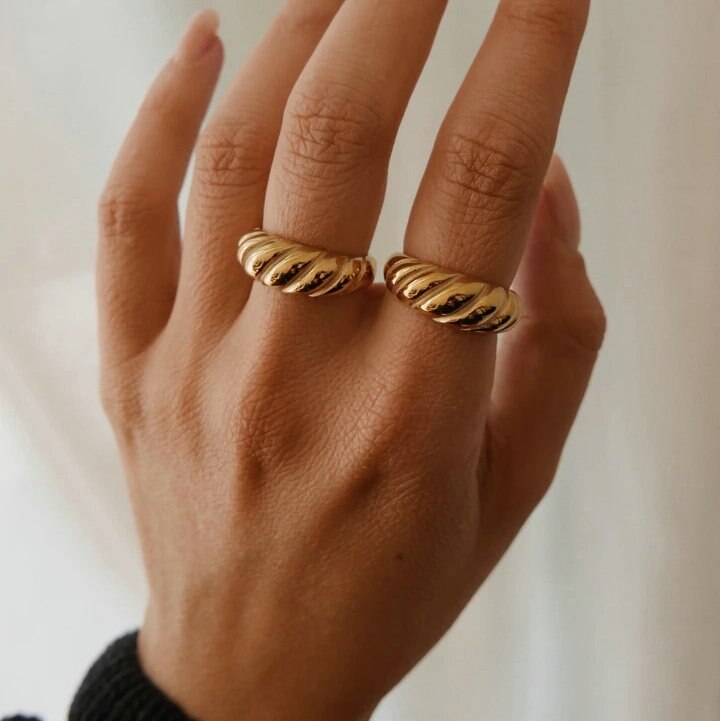 Dainty Crescent Ring | 18K Stainless Steel, Hypoallergenic & Tarnish Resistant 1