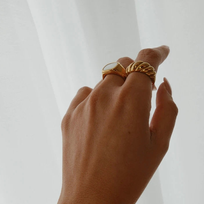 Dainty Crescent Ring | 18K Stainless Steel, Hypoallergenic & Tarnish Resistant 4