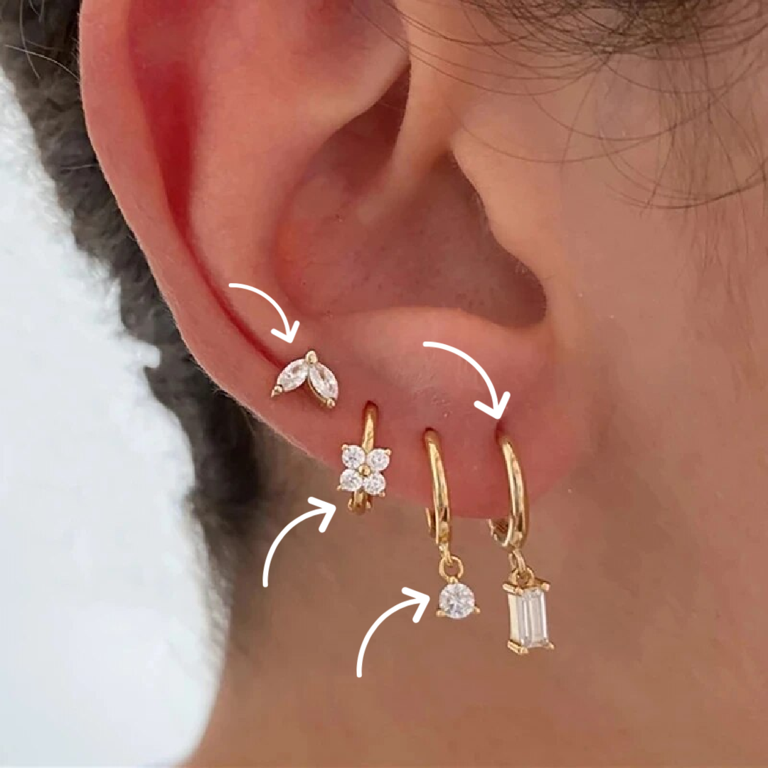 Dainty Earring Set | Hypoallergenic Hoops and Studs for All-Day Wear 5