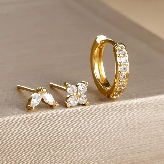 Dainty Earring Set | Versatile Stainless Steel Hoops and Studs 0