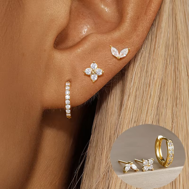 Dainty Earring Set | Versatile Stainless Steel Hoops and Studs 1