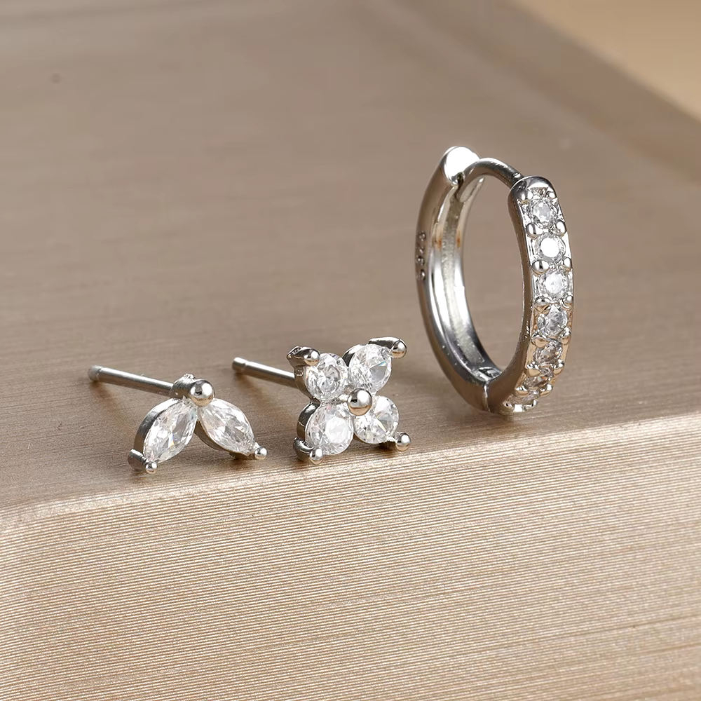 Dainty Earring Set | Versatile Stainless Steel Hoops and Studs 2