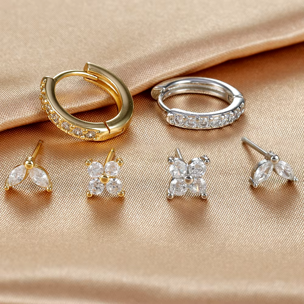 Dainty Earring Set | Versatile Stainless Steel Hoops and Studs 3