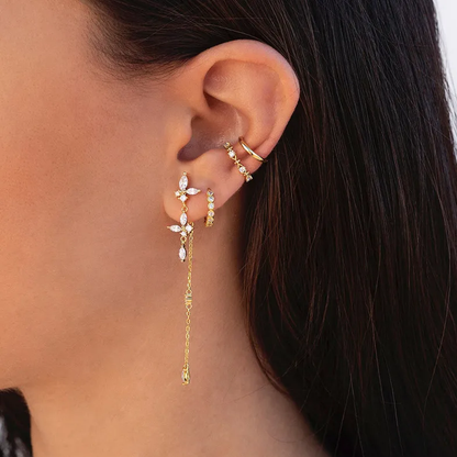 Dainty Flower Chain Earrings | Durable Stainless Steel Design 3