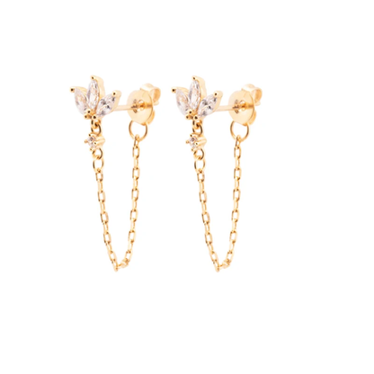 Dainty Flower Chain Earrings | Durable Stainless Steel Design 4