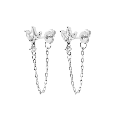Dainty Flower Chain Earrings | Durable Stainless Steel Design 5