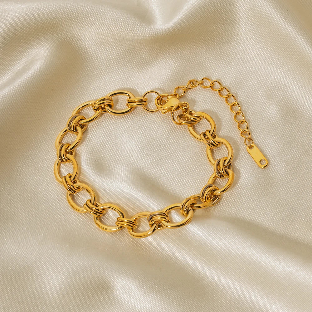 Dainty Gold Bracelet | Waterproof Hypoallergenic 18k Stainless Steel 2