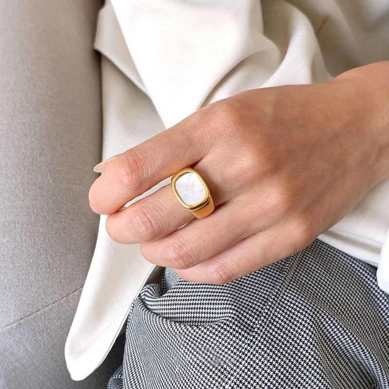 Dainty Opal Ring | Elegant 18K Stainless Steel, Hypoallergenic 2