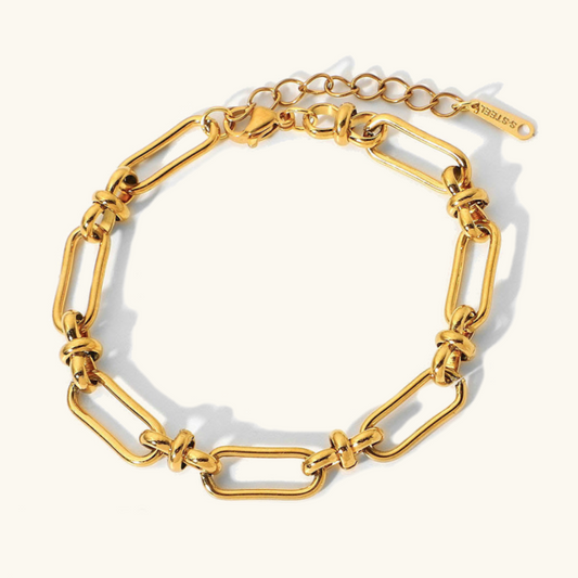 Dainty Paperclip Chain Bracelet | Waterproof 18k Gold Hypoallergenic Design 0