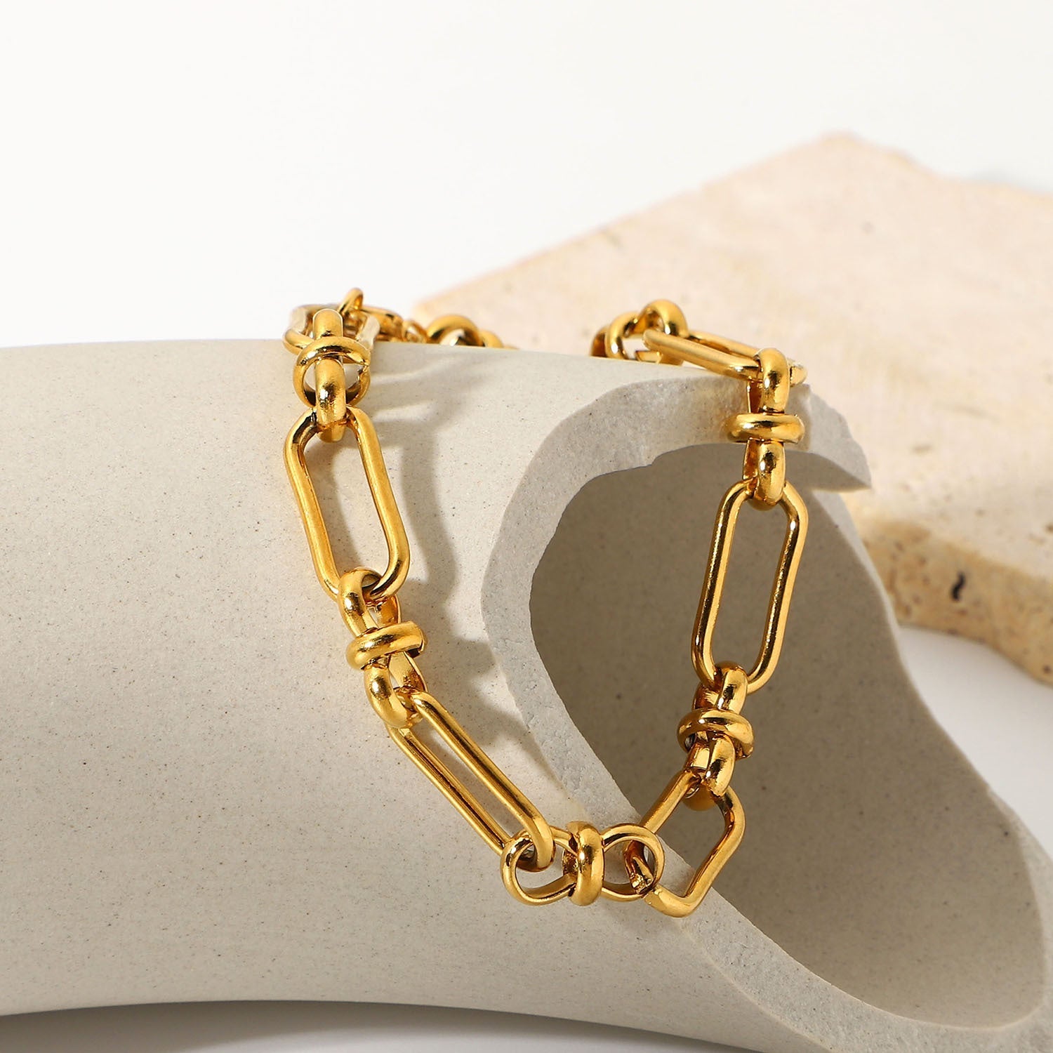 Dainty Paperclip Chain Bracelet | Waterproof 18k Gold Hypoallergenic Design 2