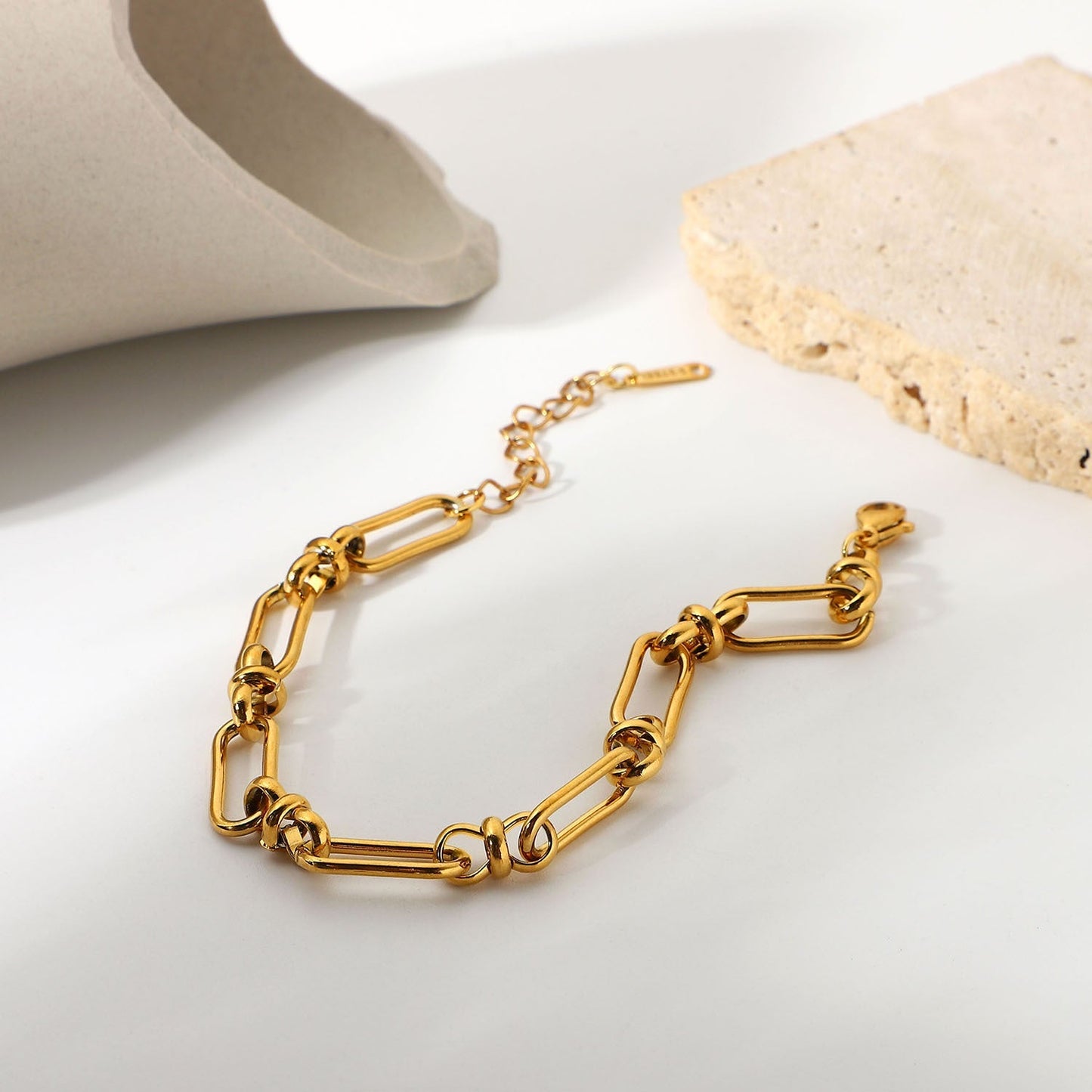 Dainty Paperclip Chain Bracelet | Waterproof 18k Gold Hypoallergenic Design 4
