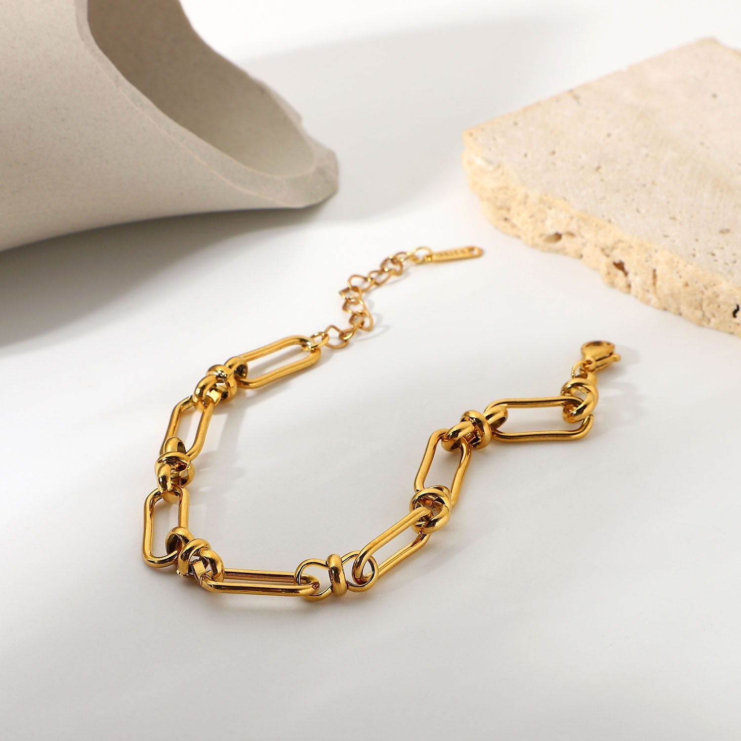 Dainty Paperclip Chain Bracelet | Waterproof 18k Gold Hypoallergenic Design 4