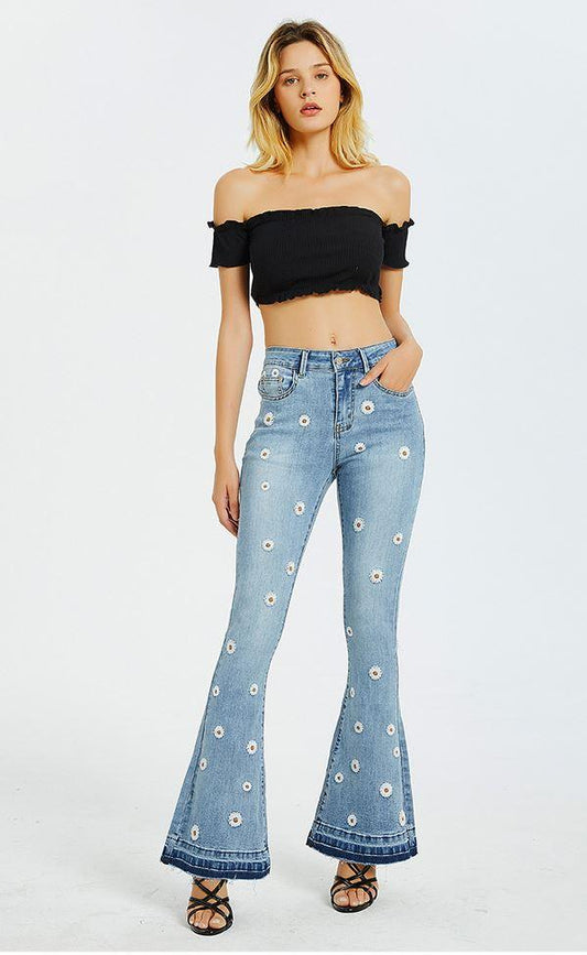 Daisy Bloom Wide Leg Jeans