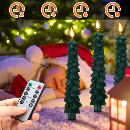 Decorative LED Christmas Tree Candles | Flameless with Timer Function 5