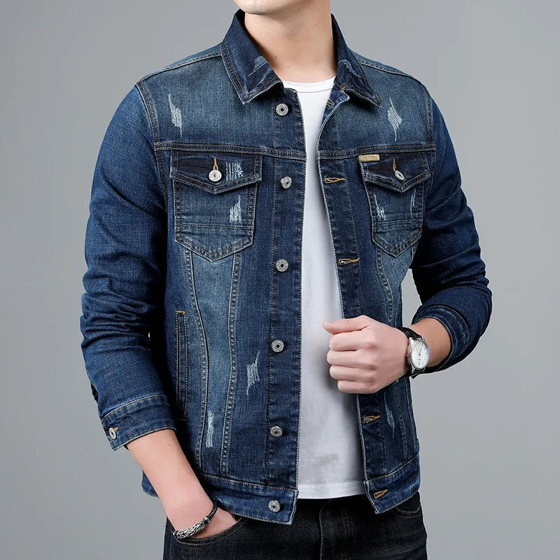 Denim Jacket | Classic Retro Style with Double Chest Pockets 4