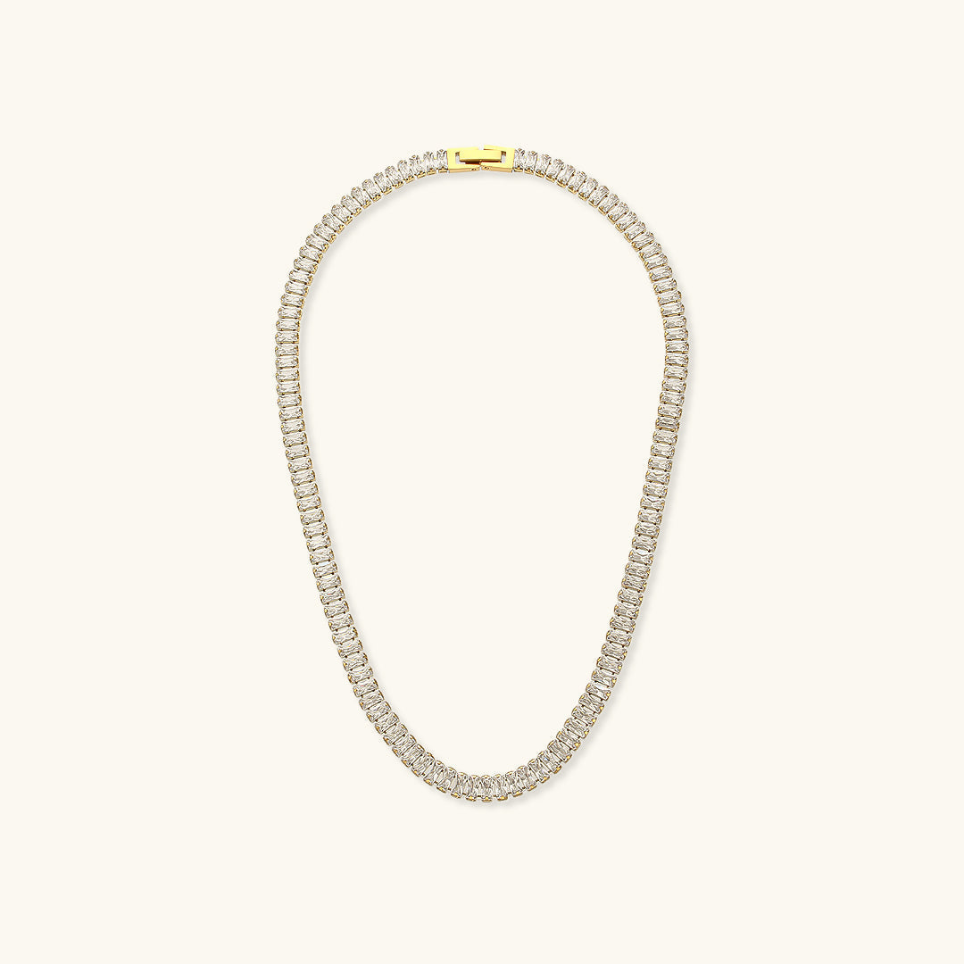 Diamond Simulant Necklace | 18K Gold Plated, Hypoallergenic & Durable 0