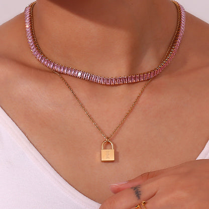 Diamond Simulant Necklace | 18K Gold Plated, Hypoallergenic & Durable 2