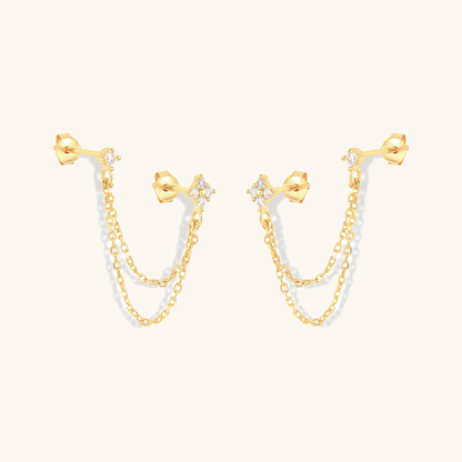 Diamond Stud Earrings | Hypoallergenic Gold Plated S925 Silver with Timeless Design 0