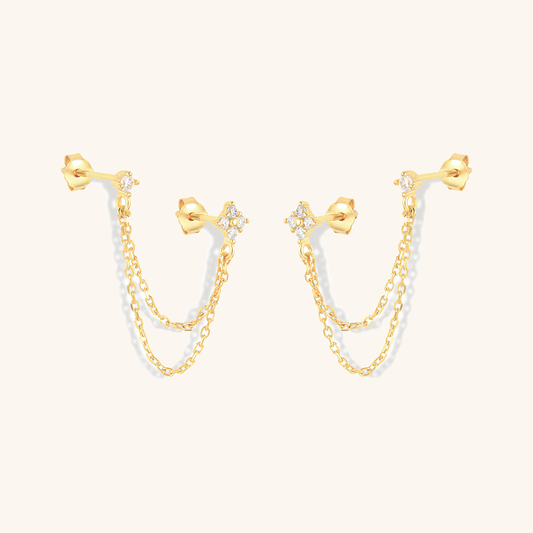 Diamond Stud Earrings | Hypoallergenic Gold Plated S925 Silver with Timeless Design 0
