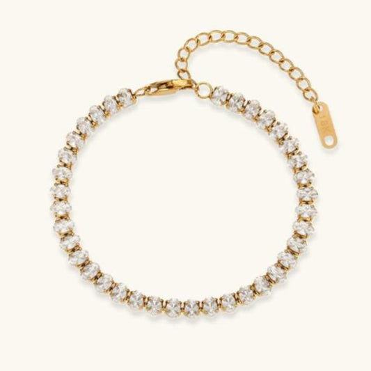 Diamond Tennis Bracelet | Hypoallergenic 18K Gold Plated with Durable Design 0