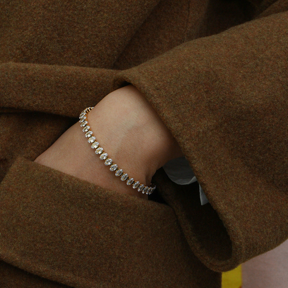 Diamond Tennis Bracelet | Hypoallergenic 18K Gold Plated with Durable Design 5