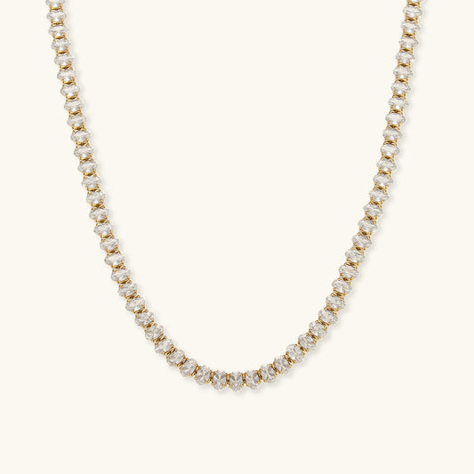 Diamond Tennis Necklace | 18K Gold Plated with Hypoallergenic Design 0