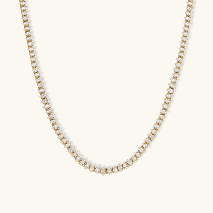 Diamond Tennis Necklace | 18K Gold Plated with Hypoallergenic Design 1