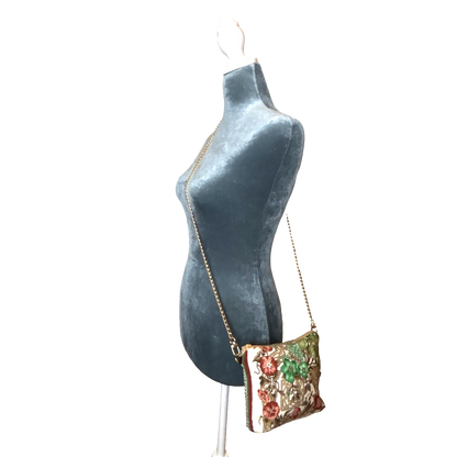 Garden Trellis Vintage Silk Scarf Crossbody Bag