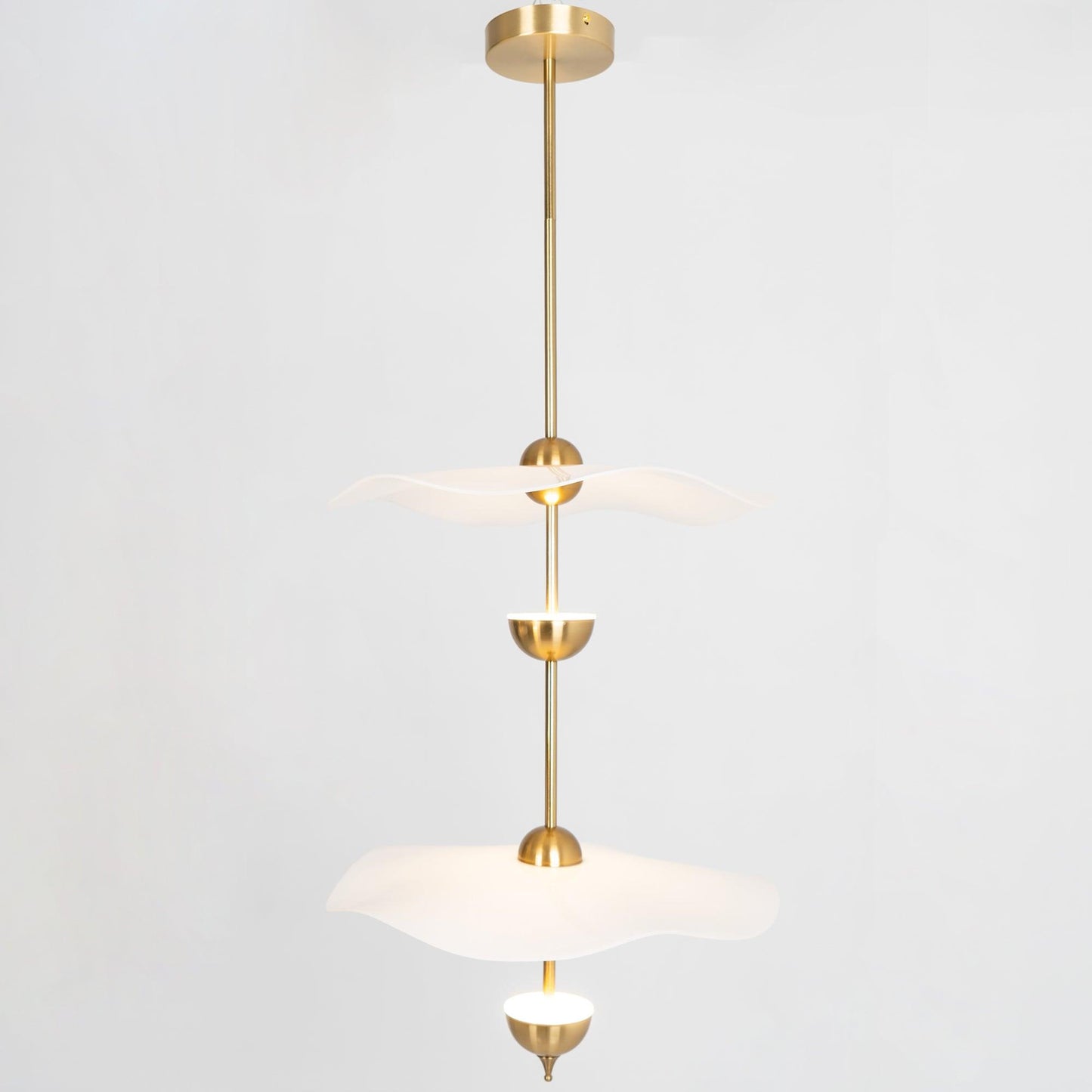 Double Biscuit Pendant Light | Elegant Metal and Acrylic Design with Integrated LED 11