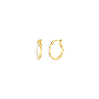 Petite Enamel Huggie Hoop Earrings