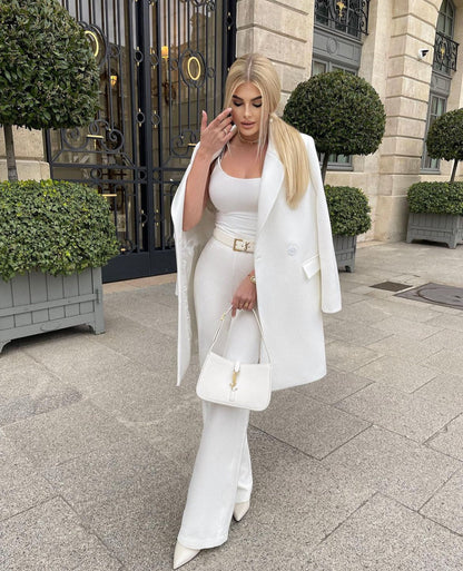 Asia Klassischer Wollmischmantel