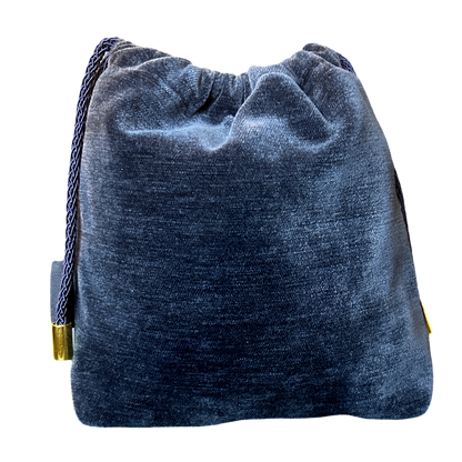 Trotter Blue Vintage Scarf Drawstring Crossbody Bag