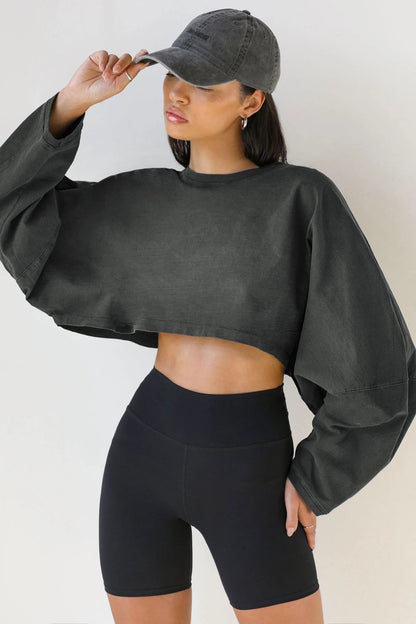 Active Comfort Long Sleeved Sweatshirt Crop Top