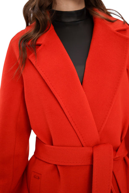 Chester Premium  Wool Cashmere Coat in Sicily Red