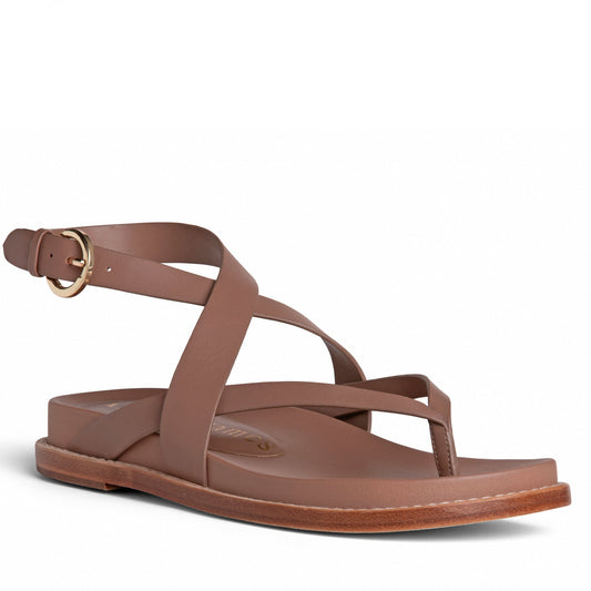 Elise Brown flache Ledersandale