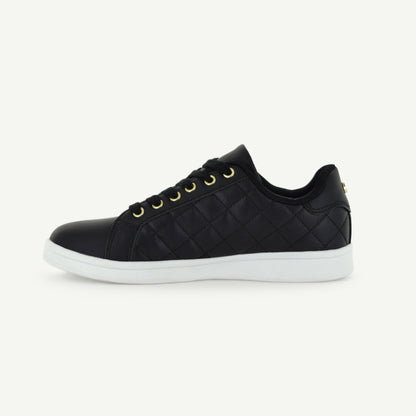 VOLTAIRE: GESTEPPTER COURT-SCHUH - SCHWARZ