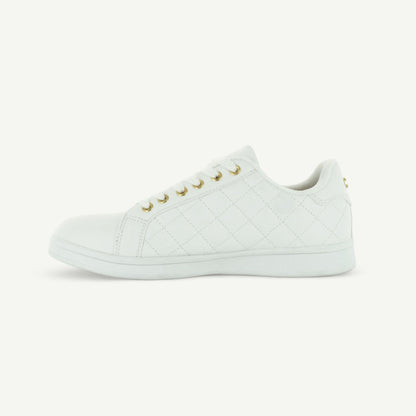 VOLTAIRE: GESTEPPTER COURT-SCHUH - WEISS