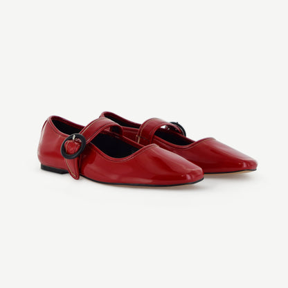 MARIANA: SCARPA FLAT MARY JANE - ROSSA