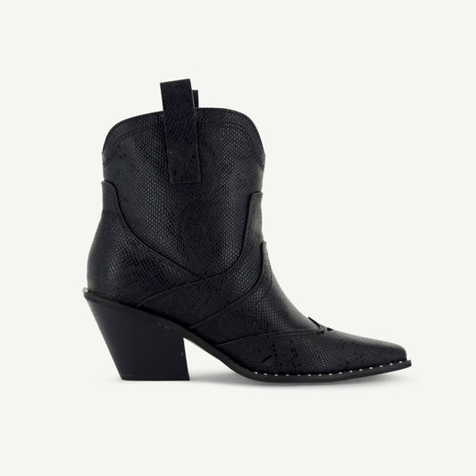 ISABEL: VÄSTERN BOOTIE - SVART ORM