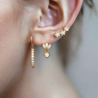 Earring Set | 18K Gold Brass Vermeil Trio for Versatile Styling 2