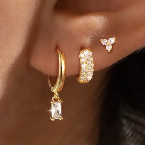 Earring Set | Dainty 18K Gold Brass Vermeil for Everyday Wear 1