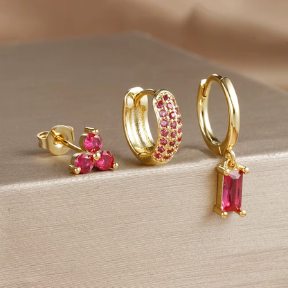 Earring Set | Dainty 18K Gold Brass Vermeil for Everyday Wear 3