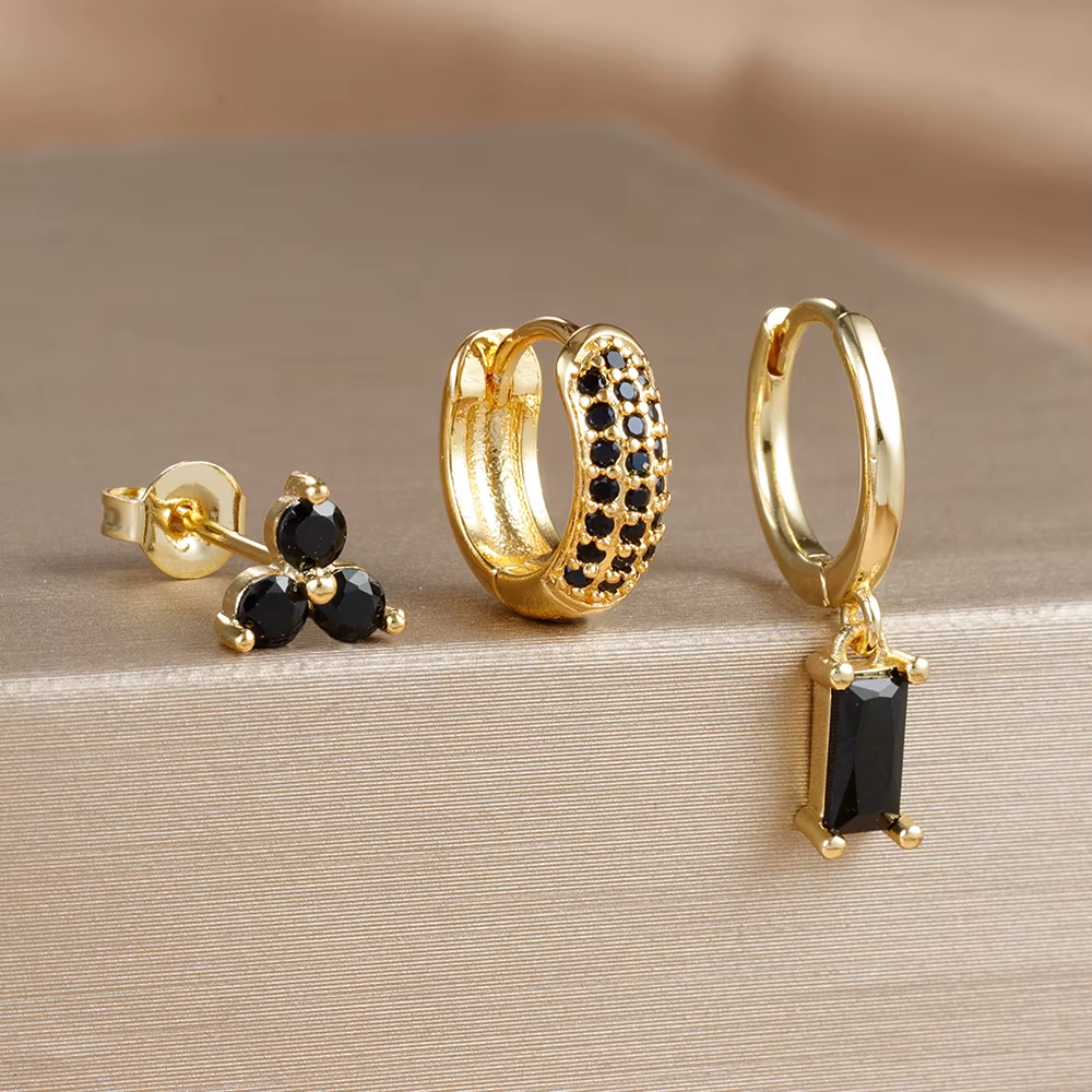 Earring Set | Dainty 18K Gold Brass Vermeil for Everyday Wear 4