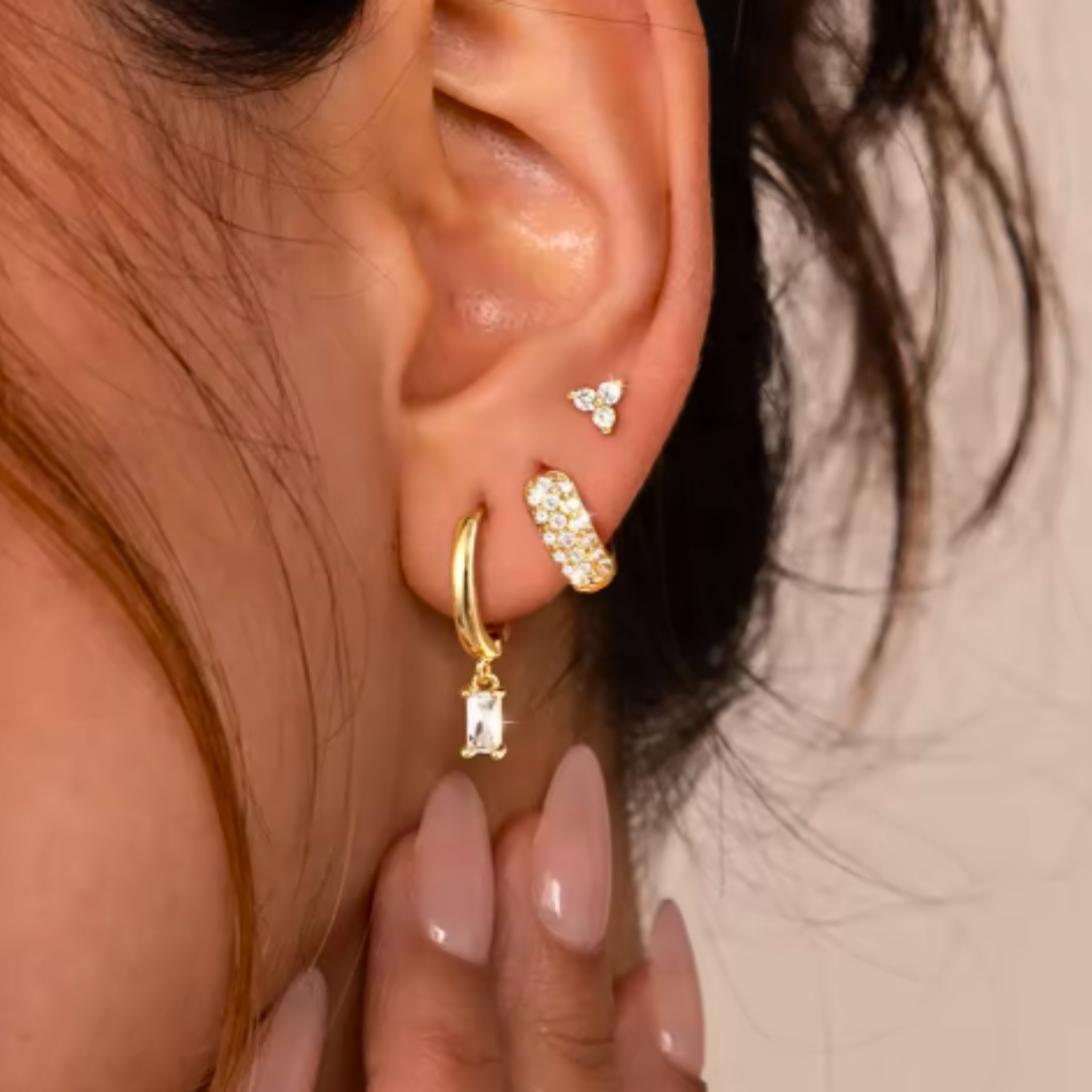 Earring Set | Dainty 18K Gold Brass Vermeil for Everyday Wear 5