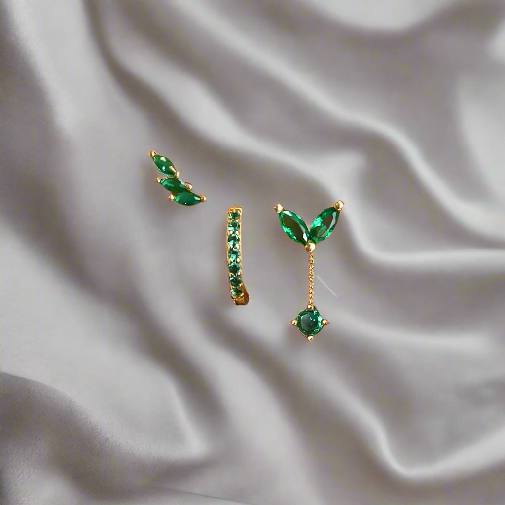 Earring Set | Dainty 18K Gold Brass Vermeil with 3 Versatile Pairs 1