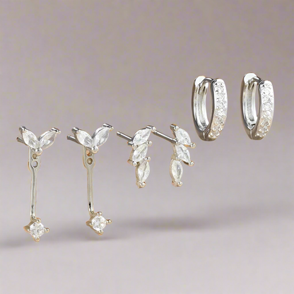 Earring Set | Dainty 18K Gold Brass Vermeil with 3 Versatile Pairs 3