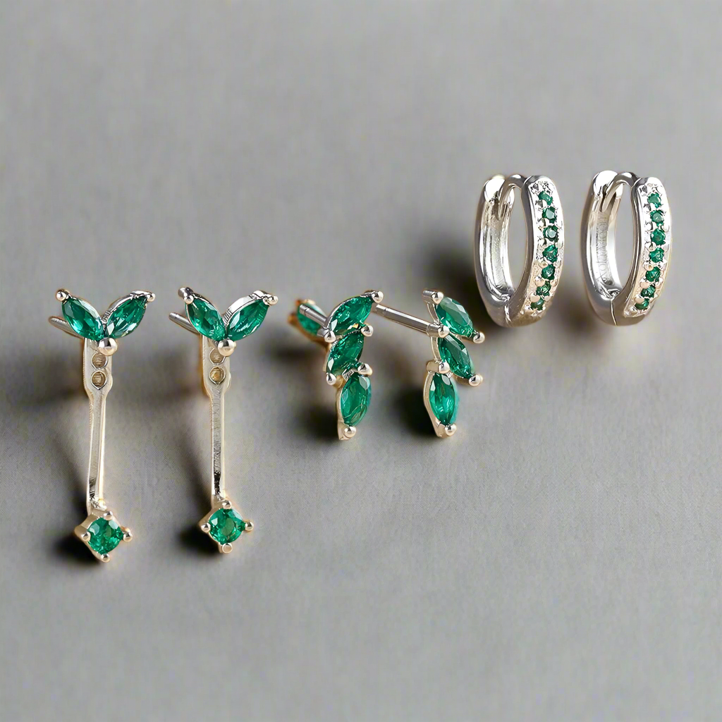 Earring Set | Dainty 18K Gold Brass Vermeil with 3 Versatile Pairs 4