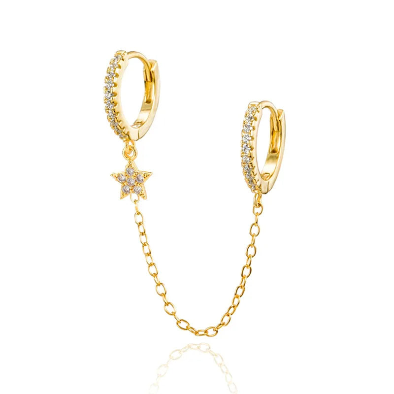 Earring Set | Dainty Surgical Stainless Steel Hoops and Chains for Everyday Elegance 2