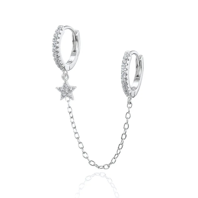 Earring Set | Dainty Surgical Stainless Steel Hoops and Chains for Everyday Elegance 3